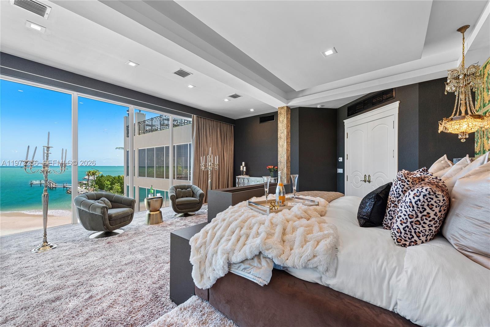 Luxury marble bathroom with custom finishes