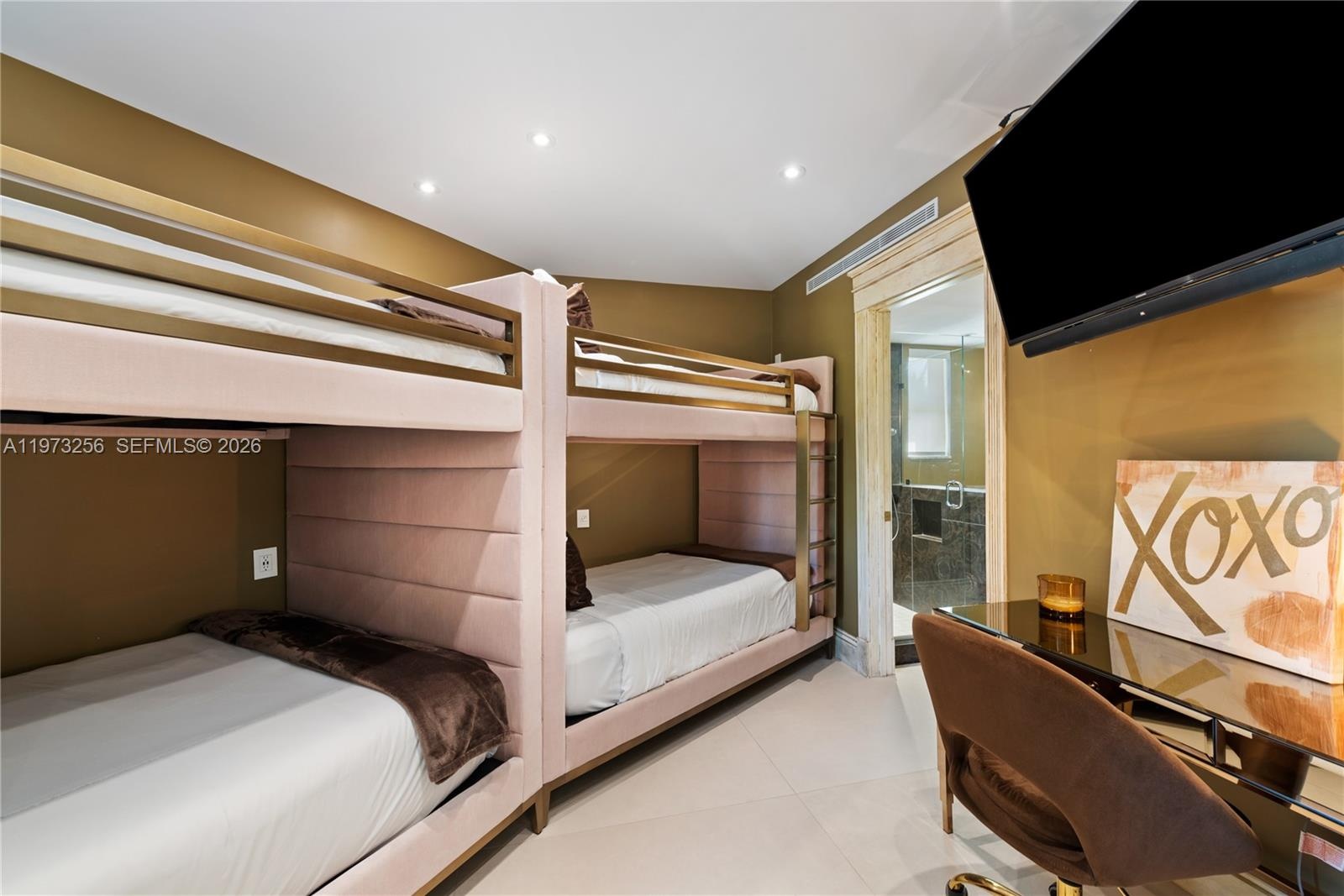 Walk-in closet with custom built-in features