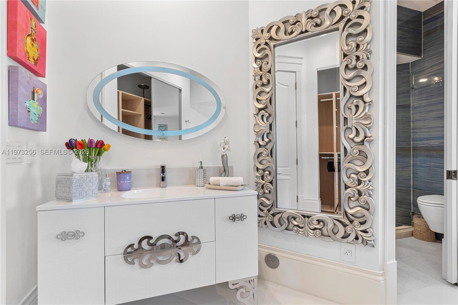 Guest suite with designer furnishings