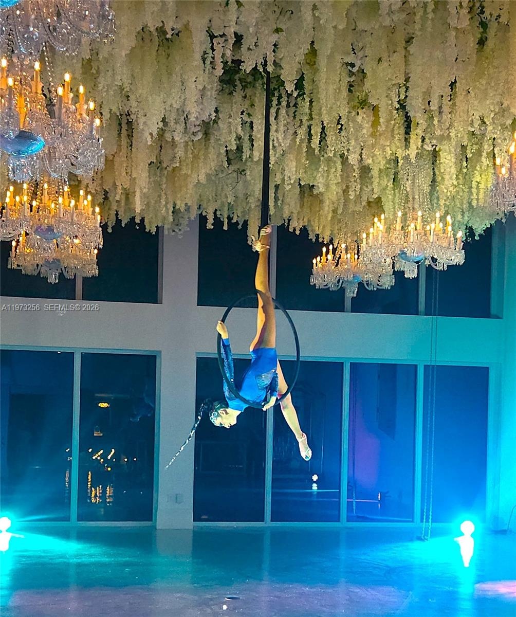 Baccarat-inspired ballroom with floral installations